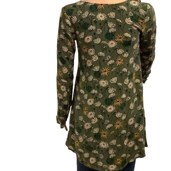 (6 for $25)Mossimo Supply Co Vintage Floral Long Sleeve Blouse XS - Picture 4 of 6
